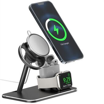 Stand Rotary Wireless 3 i 1 ladestativ Dock Holder for Apple Watch / AirPods / iPhone 12