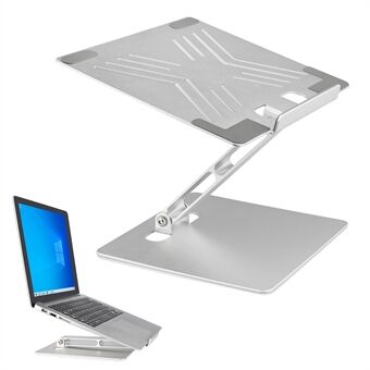 Anti-skli stasjonære bærbare Stand Aluminiumslegering sammenleggbar justerbar bærbar notisbokholder for Macbook Pro/ 11"- 17" datamaskiner - Sølv