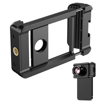 APEXEL F001 bærbar smarttelefonklemme utvendig kameraklemme med 1/4 tomme skruehull for selfiestang, kamerastativ tripod-montering