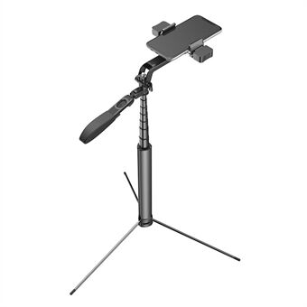 A21S multifunksjons mobiltelefonklips stativ Stand Selfie Stick Gimbal stabilisator stativ med fjernkontroll og fylllys for videoopptak / vlogging / live streaming