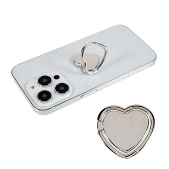 Kjærlighet hjerteformet mobilringholder med 360 graders rotasjon, finger ring og stativ i metall for mobiltelefonen.
