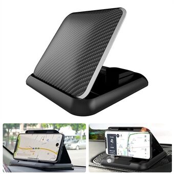 YC-5334 Carbon Fiber Texture Biltelefonholder Dashboardfeste Justerbar vinkel Mobiltelefonklipsbrakett