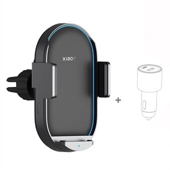 XIAOMI PRO Wireless Car Charger 50W Fast Charging Cell Phone Clip Phone Mount Dual-port Charger with Type-C Cable