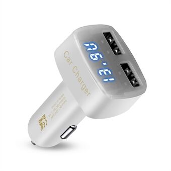 4 in 1 Car Charger Dual USB Port with Digital Display Voltage / Temperature / Current Meter Tester Adapter