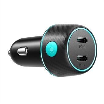 JOYROOM CCN02 70W Dual PD Car Charger Colorful Button Switch Cigarette Lighter Charger