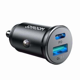 JOYROOM CCN05 Mini 30W USB + Type-C Phone Fast Charging Adapter Aluminum Alloy Car Charger