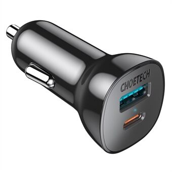 CHOETECH TC0005 38W Fast Charger PD 20W+QC3.0 USB-A + Type-C Dual Port Car Charger