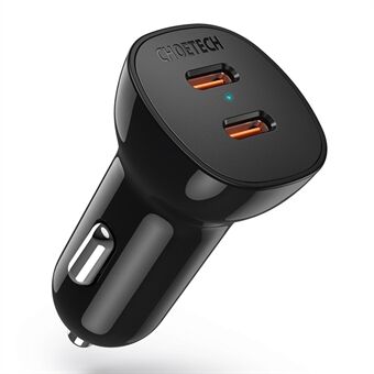 CHOETECH TC0008 40W Dual Type-C Mobile Phone Fast Charging Car Charger Power Adapter