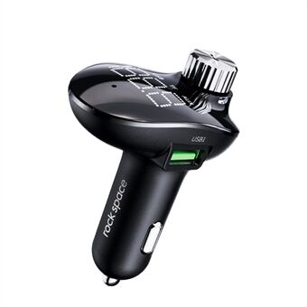 ROCK Space B302 Digital Display Bluetooth FM Transmitter Car Charger with Dual USB Output