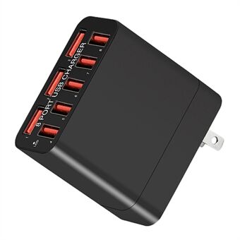 WLX-82 40W US-plugg 8-porter USB-ladestrømadapter Vegglader for iPhone / Android-telefon