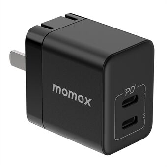 MOMAX Bærbar 35W PD hurtiglader Dual Type-C GaN strømadapter for Apple / Android