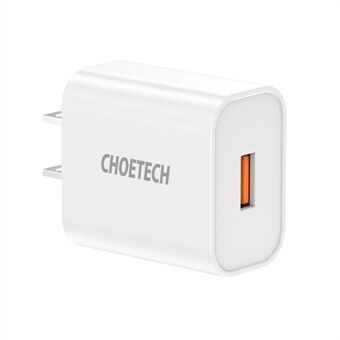 CHOETECH Q5003 18W USB Enkelport Vegglader QC3.0 Telefon Nettbrett Ladeadapter