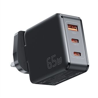 ESSAGER 65W multi-port GaN Quick 2 USB-C+USB-A bærbar mini veggladeradapter