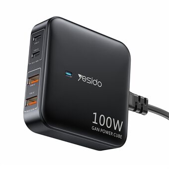 YESIDO YC41 100W GaN Bordlader Multi-Port Vegglader Adapter Kompatibel med PD / PPS / QC-protokoller
