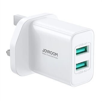JOYROOM TCN04 UK Plugg Doble USB-porter Plastvegglader 2.1A Telefon Nettbrett Ladeadapter