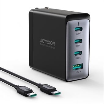 JOYROOM JR-TCG04 100W Rask Lading GaN Vegglader med 3 Type-C+USB Multi-Port Lader Adapter, US Plugg