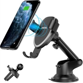 CHOETECH T536-S 10W Wireless Charger Gravity Auto Clamping Suction Cup Mount Phone Holder with Air Vent Clip