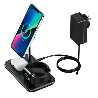 CHOETECH T589-F MFI & MFM Certified 3 in 1 Magnetic Wireless Charger Charging Station with 12V / 3A Power Adapter for iPhone / iWatch / AirPods