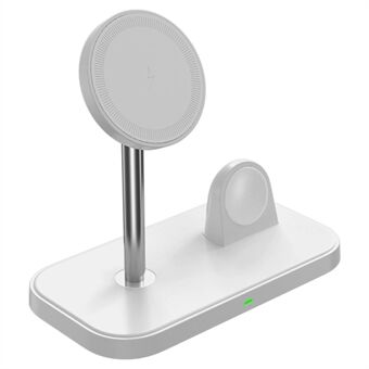 ZHX-WA21 2-i-1 magnetisk trådløs lader Skrivebordsladestativ for iPhone 12/13/14-serien, iWatch Anti-Slip 60-graders justerbar Stand
