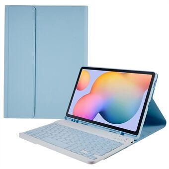 SK-P610 For Samsung Galaxy Tab S6 Lite (SM-P610) Avtakbart Bluetooth-tastatur PU-skinn beskyttelsesdeksel Anti-fall trådløst tastaturveske