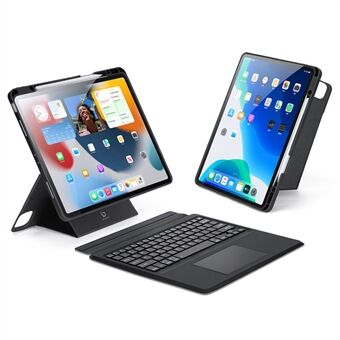 DUX DUCIS for iPad Pro 12.9 (2022) / (2021) / (2020) Avtakbare Bluetooth-tastaturer Stand Lærveske med pekeplate