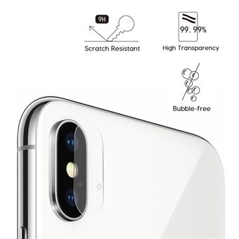 2 stk HAT Prince 0.2mm 9H 2.15D Arc Edge Tempered Glass Kameralinsebeskyttelsesfilm for iPhone XS / X 5.8 tommer