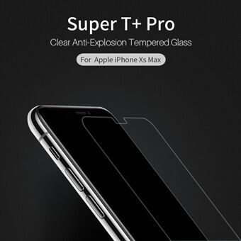 NILLKIN Super T + Pro for iPhone (2019) 6,5 "/ XS Max 6,5 tommer HD Klar skjermbeskytter i herdet glass + Klar bakdekselfilm
