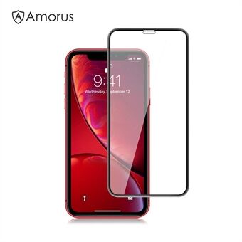 AMORUS 3D buet herdet glass fullskjermbeskytter til iPhone (2019) 6,1 tommer / XR 6,1 tommer - svart