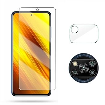2,5D 9H Arc Edge skjermbeskytter i herdet glass med kameralinsefilm for Xiaomi Poco X3 NFC