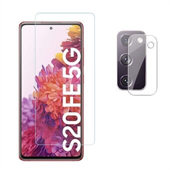 2,5D 9H Arc Edge Skjermbeskytter i herdet glass for Samsung Galaxy S20 FE / S20 Fan Edition med kameralinsefilm