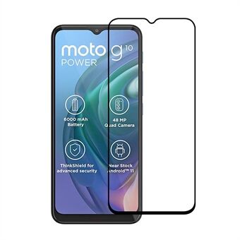 Fullskjerms dekning Silketrykk Anti- Spy beskyttelsesfilm for herdet glass (sidelim) til Motorola Moto G10 Power