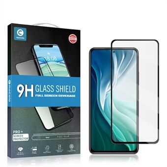 MOCOLO Full Lim Silk Print Herdet Glass Full Coverage HD Skjermbeskytter til Xiaomi Mi 11i - Svart