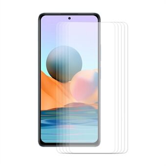 5 stk / sett HAT- Prince 0,26 mm 9H 2,5D Arc Edge Ultra Clear herdet glass skjermbeskyttelsesfilm for Xiaomi Redmi Note 10 Pro 4G (India) / (Global) / Note 10 Pro Max
