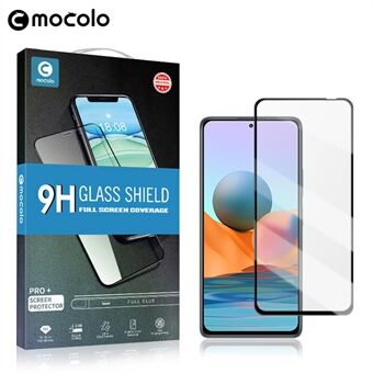MOCOLO Anti-eksplosjon silkeutskrift herdet glass Full størrelse skjerm full limfilm for Xiaomi Redmi Note 10 Pro 4G (India)/(Global)/Note 10 Pro Max - Svart