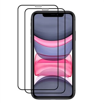AMORUS 2 stk Full beskyttelse Full Lim Dobbel Defense Silke Utskrift HD Clarity Herdet Glass Film for iPhone 11 Pro Max 6,5 tommer - Svart