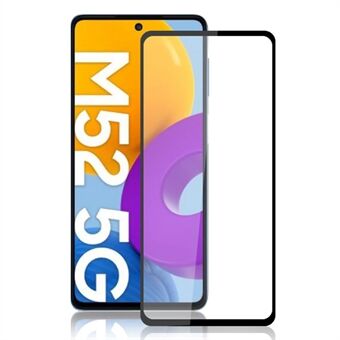 MOCOLO Silke Print Full Lim Full Dekning Scratch Eksplosjonssikker Ultra Clear Herdet Glass Skjermfilm for Samsung Galaxy M52 5G - Svart