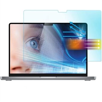 Full dekning 0,3 mm Arc Edge HD Clear Anti-Blue Light Eye Protection Skjermbeskytter i herdet glass for MacBook Pro 16,2 tommer A2485 (2021)