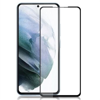 AMORUS Sekundærherdende Silketrykk Full dekning Full Lim Clear Touch Herdet Glass Film for Samsung Galaxy S22 - Svart