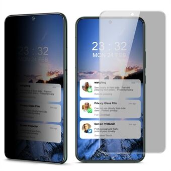 IMAK for Samsung Galaxy S22 5G Full Dekning 9H Hardhet Anti-Peep AGC Glass Herdet Glass Skjermfilm [Støtter ikke opplåsing av fingeravtrykk]
