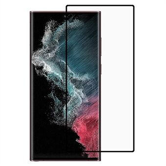 RURIHAI for Samsung Galaxy S22 Ultra 5G HD Clear Full Dekning Full Lim 3D Buet 0,26 mm Høy Aluminium-silisium Glass Skjermbeskytter [Fingerprint Unlock Version]