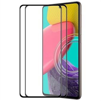 ENKAY 2 stk / sett for Samsung Galaxy M53 5G skjermbeskytter silkeutskrift 6D høy aluminium-silisiumglass full størrelse full lim HD klar herdet glassfilm