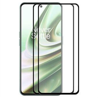 HAT Prince 2 stk / pakke Skjermfilm av herdet glass for OnePlus 10R, 0,26 mm 2,5D Arc Edge 9H Full Lim Ultra Clear High Aluminium-silisium Glass skjermbeskytter