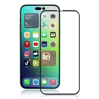 MOCOLO For iPhone 14 Pro Max 6,7 tommer silkeutskrift Full Lim HD Clear Full Covering Herdet glass Sekundær herding skjermbeskytter - svart
