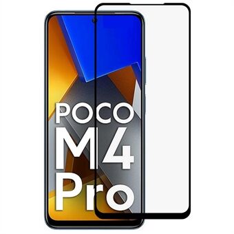 For Xiaomi Poco M4 Pro 4G Anti-eksplosjon 9D Sidelim Full Dekning Film Silke Utskrift Skjermbeskytter i herdet glass