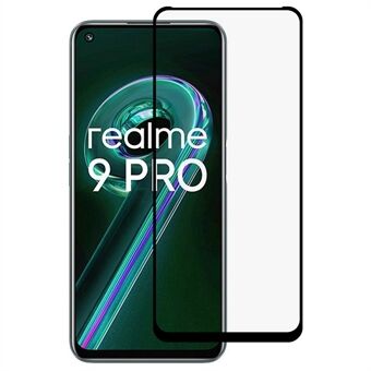 For Realme 9 Pro 5G/Realme V25 5G 9D Silkeutskrift i full størrelse skjermbeskytter Scratch Anti-ripe herdet glassskjold