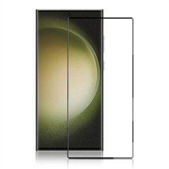 MOCOLO HD skjermbeskytter for Samsung Galaxy S23 Ultra, 3D buede kanter full lim Anti-fingeravtrykk herdet glass film - svart