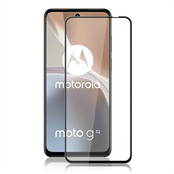 MOCOLO For Motorola Moto G32 4G silkeutskrift herdet glassfilm heldeksel Sekundær herding skjermbeskytter - svart