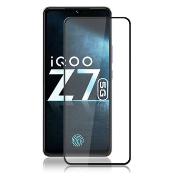 MOCOLO fullskjermbeskytter for vivo iQOO Z7 5G, herdet glass silketrykk Sekundær herdefilm - svart