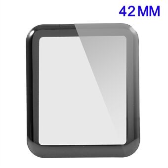 3D buet fullskjerm beskyttende herdet glass for Apple Watch Series 2 og 1 42 mm - Svart