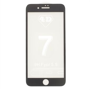 4D Fulldekket skjermbeskyttelsesfilm for herdet glass for iPhone 7 Plus 5,5 tommer